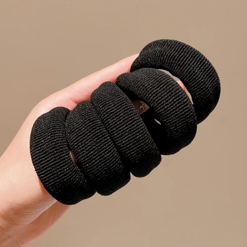 Colitas De Pelo Gruesas Elásticas Scrunchies Mujer - Black